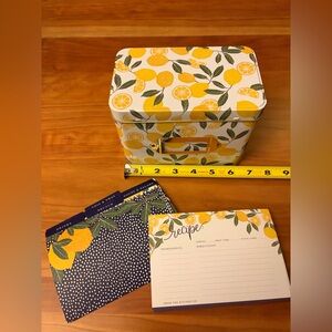 Lemon Print Recipe Box with Cards